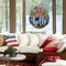 4th of July Door Sign Decorations, Independence Day Welcome Wreath for Front Door, Memorial Day Patriotic Wooden Hangers Wreath with Bow for Porch Home Wall Decor